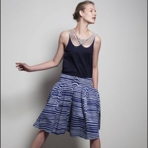 Anthropologie Maeve blue/white full skirt